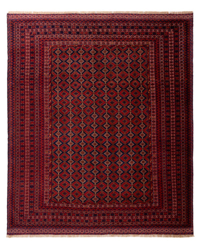 Kelim Afghan Teppich 228x270cm - rot