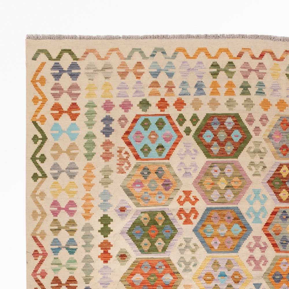 Kelim Maimene Teppich 252x338cm - bunt