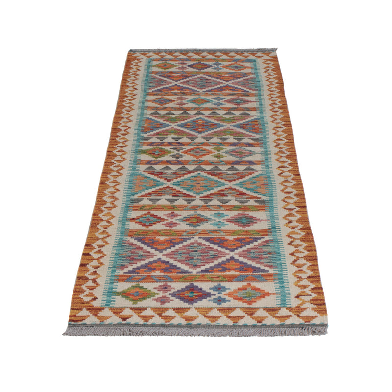Kelim Maimene Teppich 58x193cm - mehrfarbig