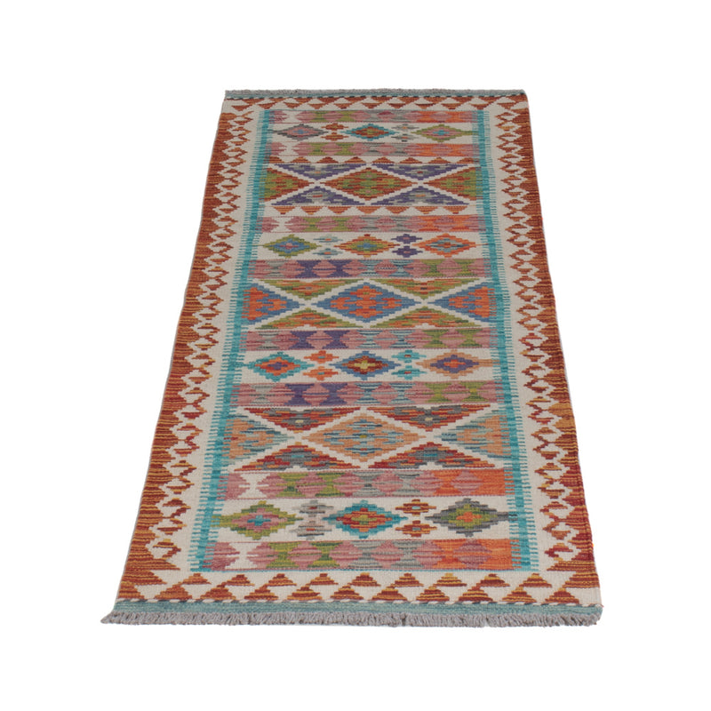 Kelim Maimene Teppich 57x191cm - mehrfarbig