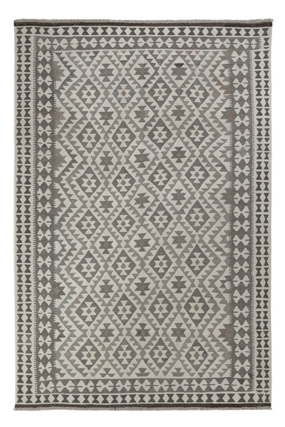 Kelim Maimene Teppich 200x299cm - hellgrau