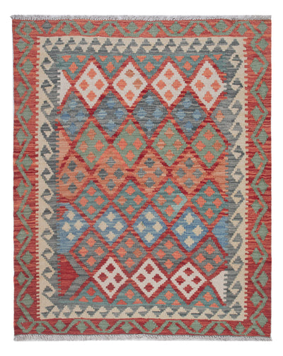 Kelim Maimene Teppich 100x126cm - mehrfarbig