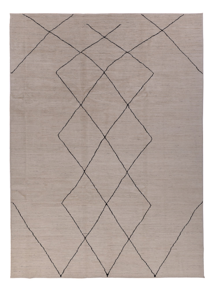 Berber Teppich 247x345cm - Wollteppich - grau