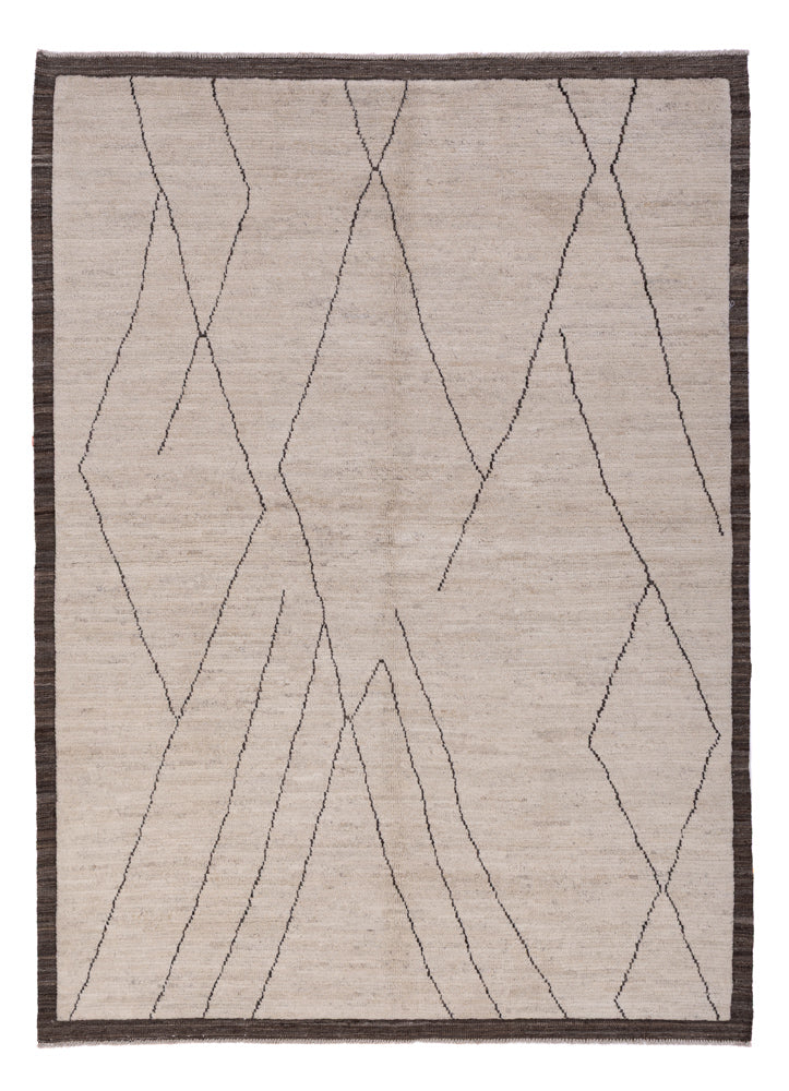 Berber Teppich 172x239cm - Wollteppich - hellgrau