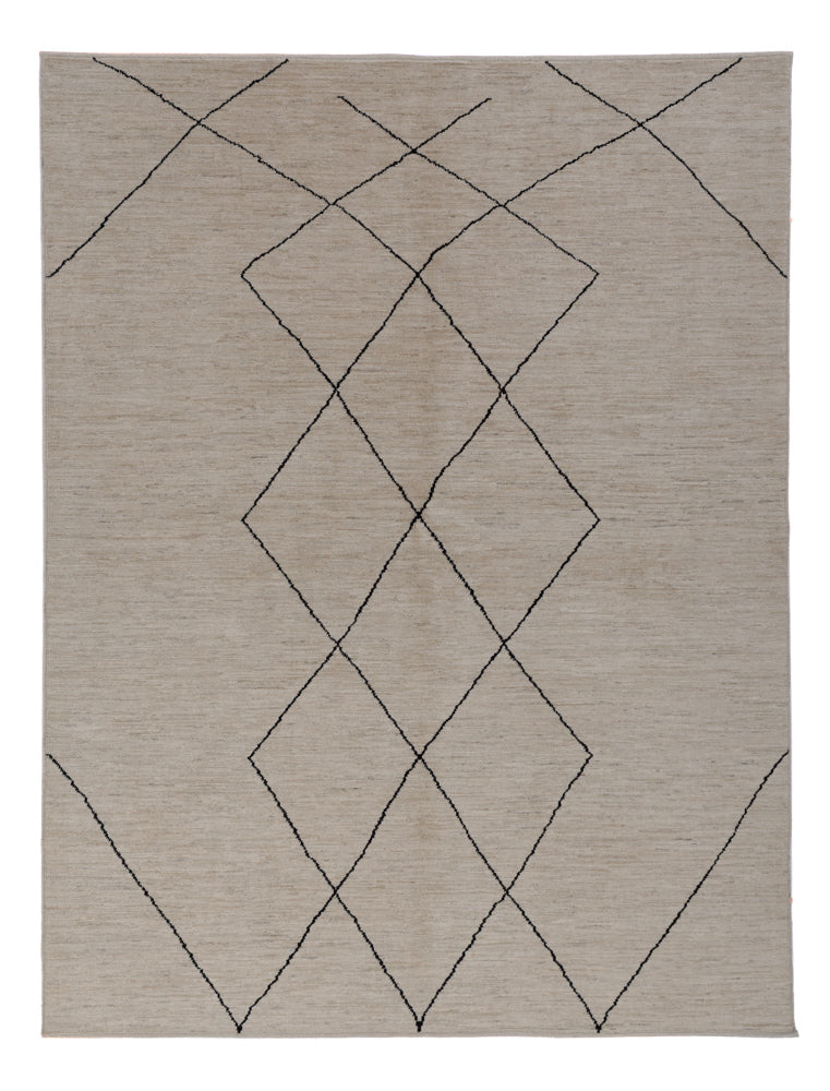 Berber Teppich 175x235cm - Wollteppich - grau