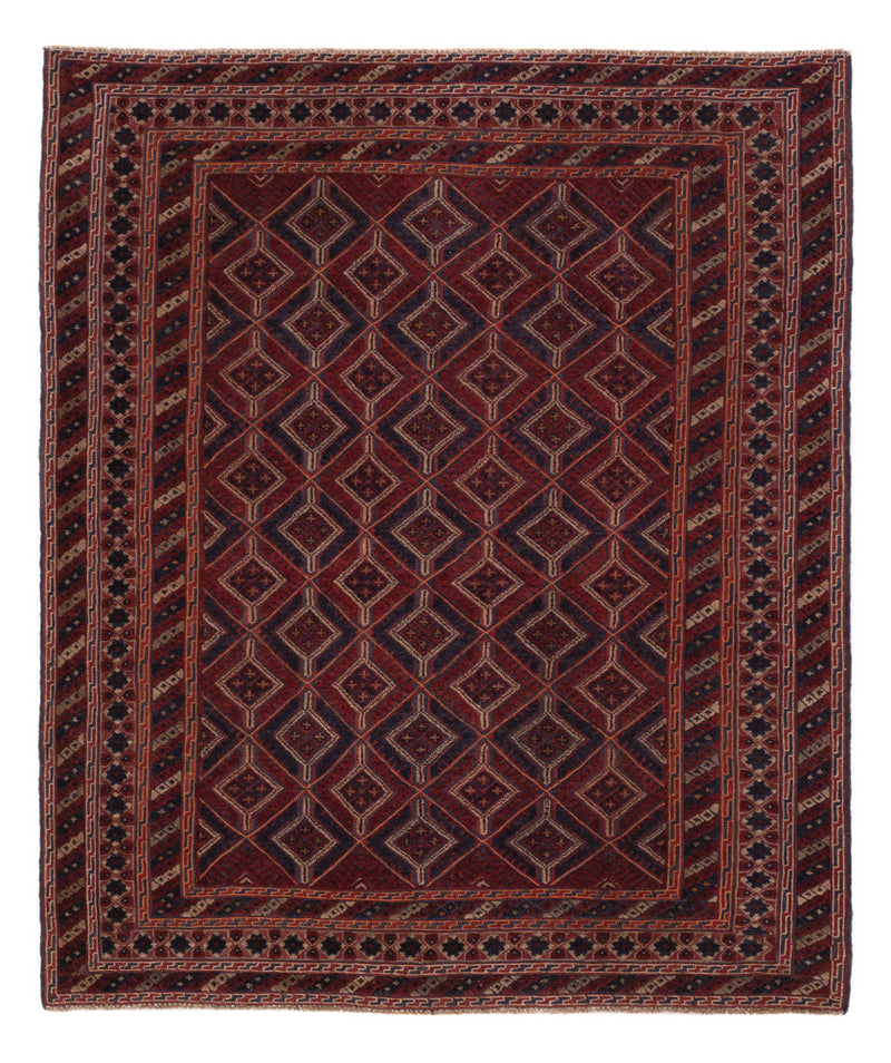 Kelim Afghan Teppich 156x177cm - dunkelbeige