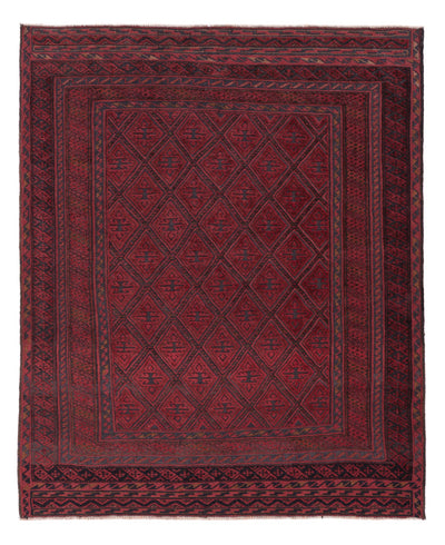 Kelim Afghan Teppich 153x185cm - dunkelrot
