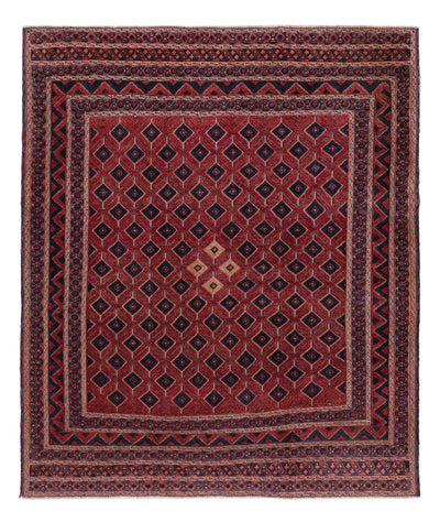 Kelim Afghan Teppich 158x184cm - dunkelrot
