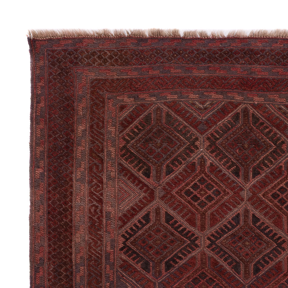 Kelim Afghan Teppich 150x187cm - dunkelrot