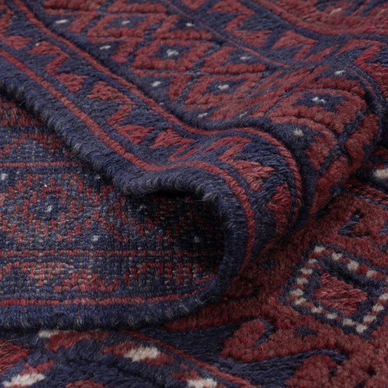 Kelim Afghan Teppich 145x191cm - dunkelrot
