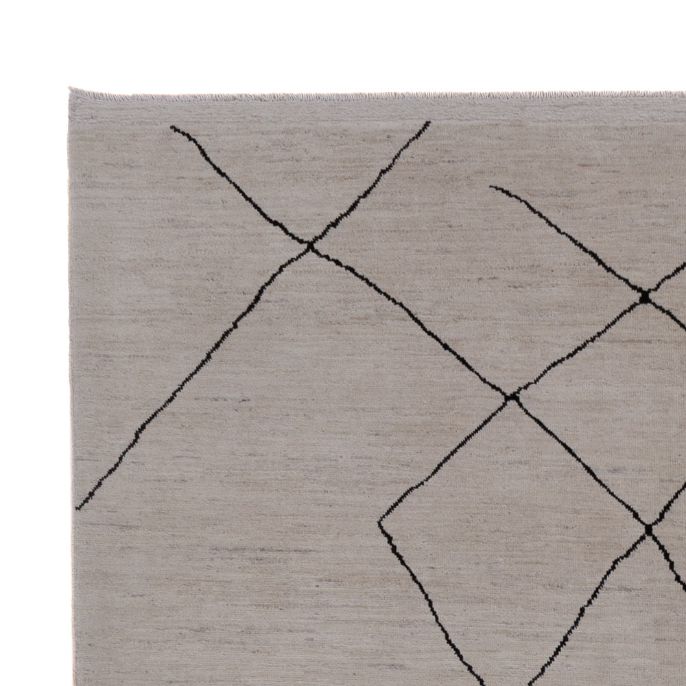 Berber Teppich 205x297cm - Wollteppich - hellgrau
