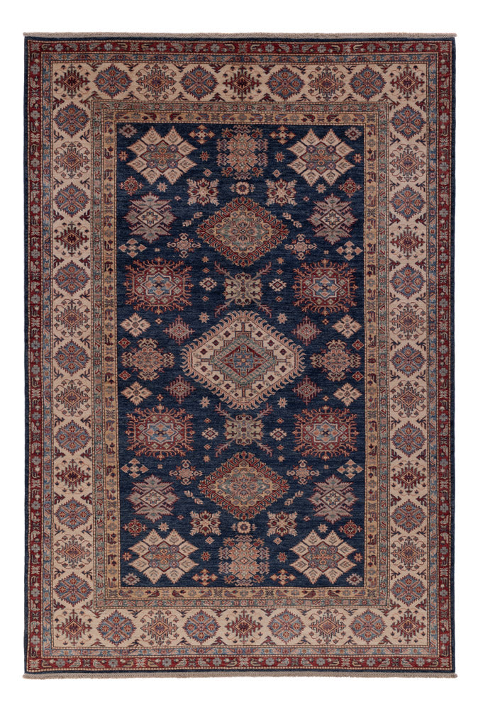Kazak Teppich 202x296cm - Orientteppich - blau