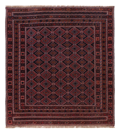 Kelim Afghan Teppich 159x170cm - dunkelrot