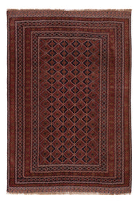 Kelim Afghan Teppich 140x207cm - dunkelrot – product image