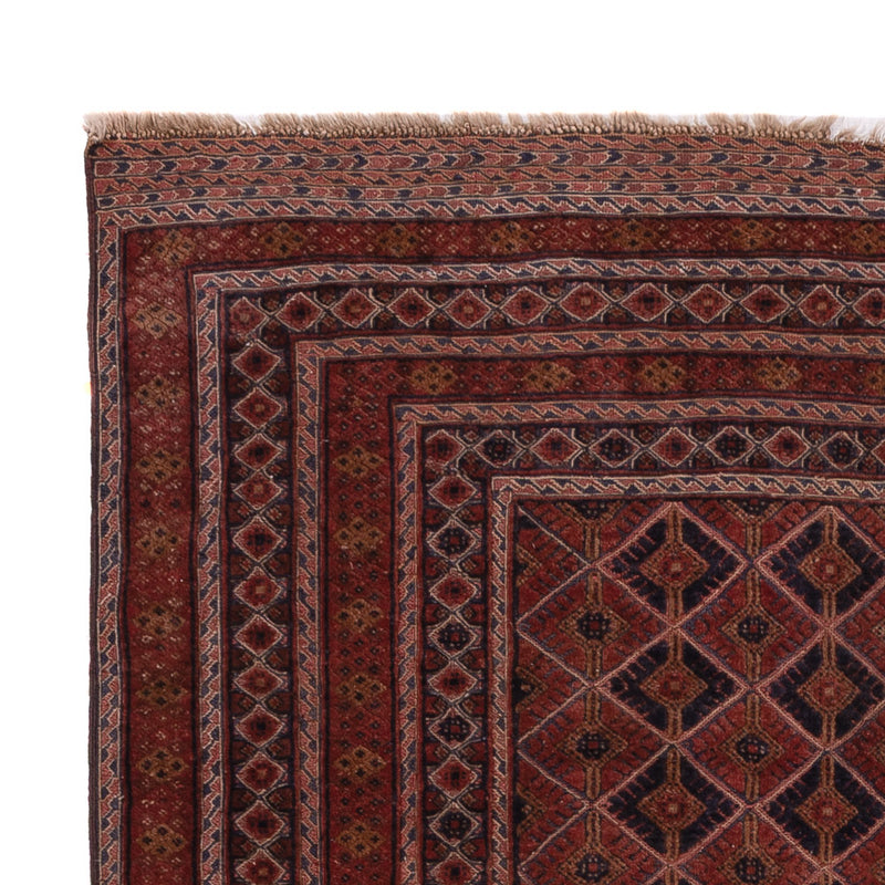 Kelim Afghan Teppich 140x207cm - dunkelrot
