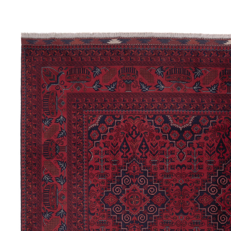 Afghan Teppich 204x301cm - Orientteppich - dunkelrot