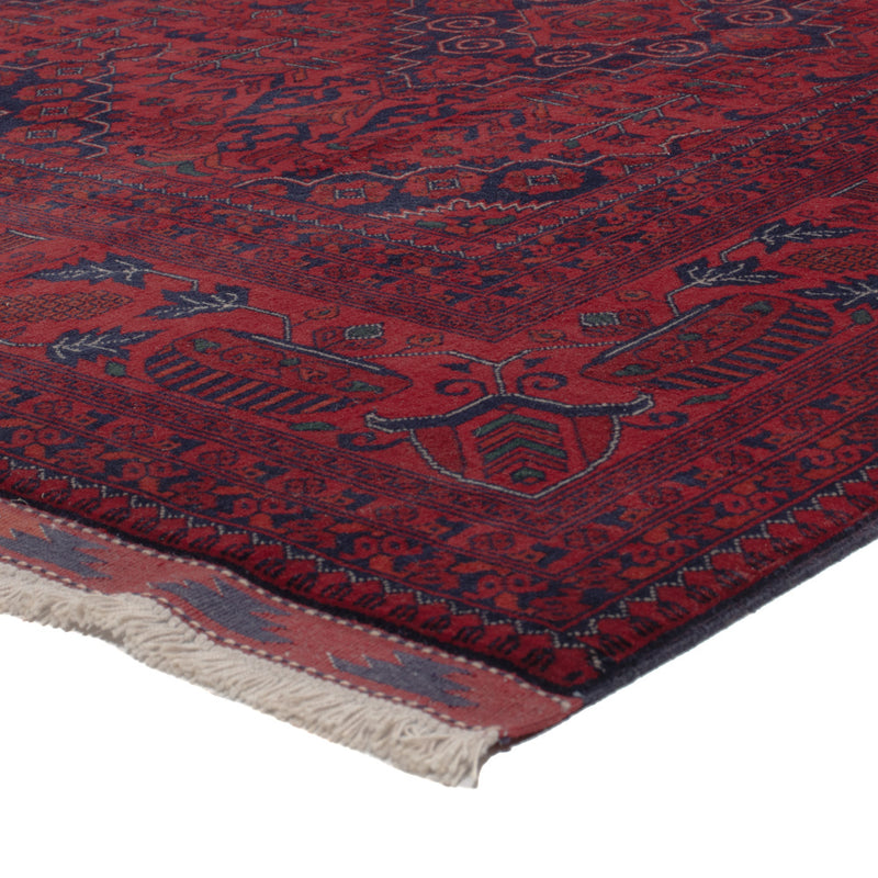 Afghan Teppich 204x301cm - Orientteppich - dunkelrot