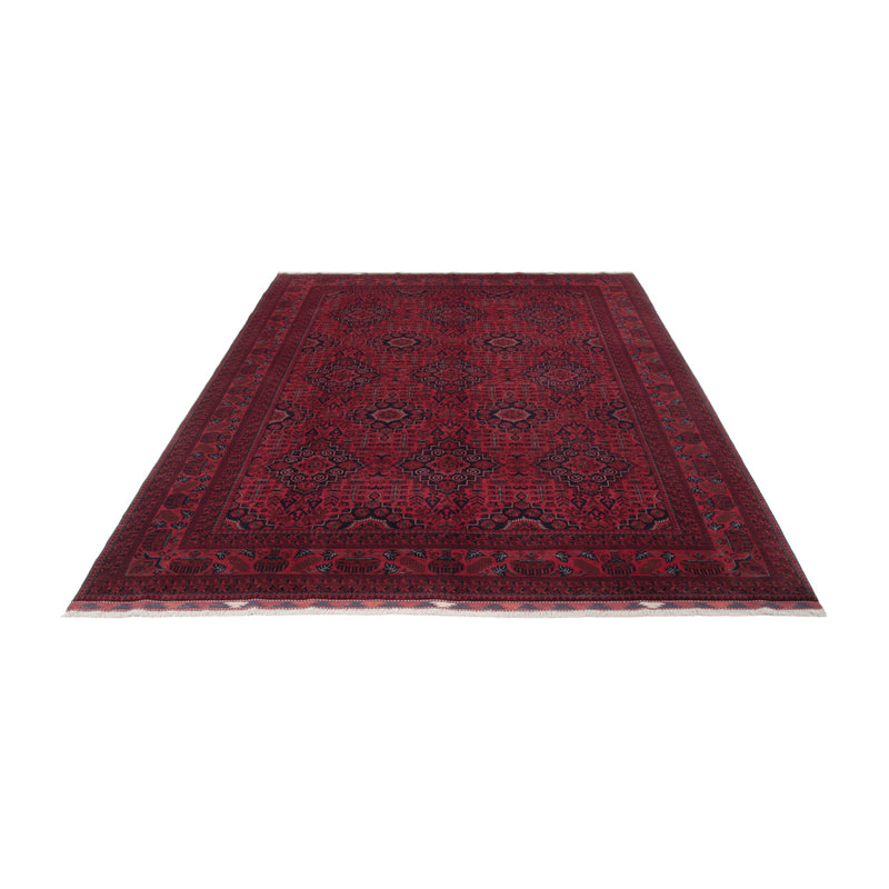 Afghan Teppich 204x301cm - Orientteppich - dunkelrot