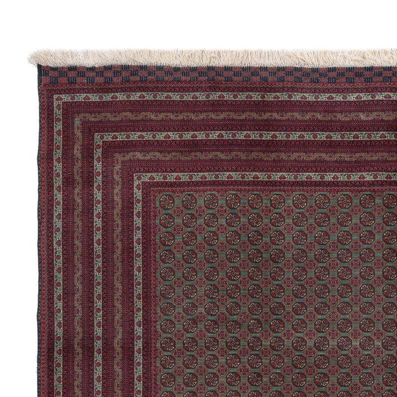 Afghan Teppich 200x291cm - Orientteppich - dunkelrot