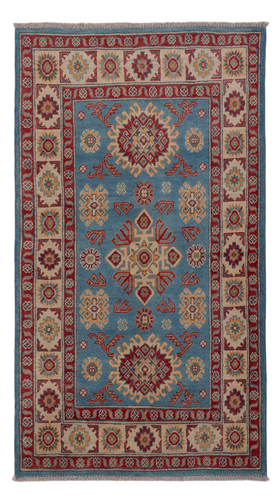 Kazak Teppich 88x158cm - Orientteppich - blau