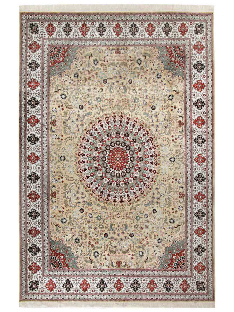 China Seide Teppich 275x373cm - Orientteppich - hellbeige