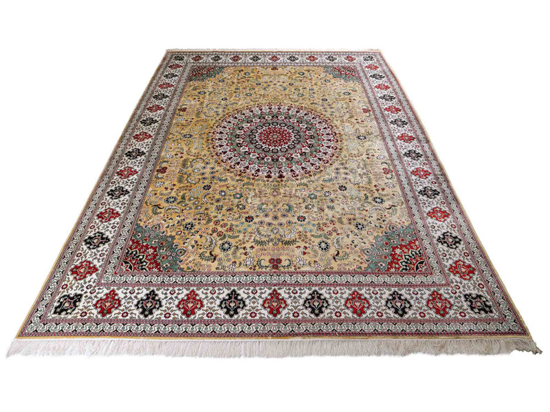 China Seide Teppich 275x373cm - Orientteppich - hellbeige