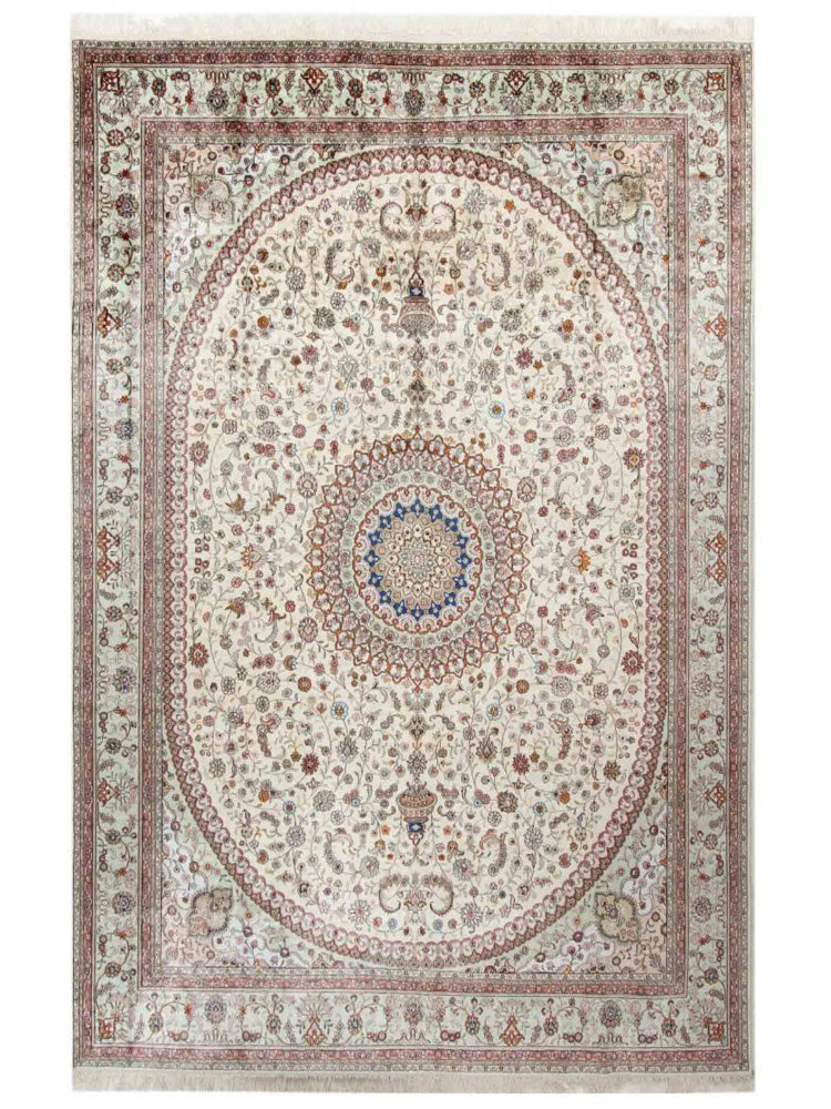 China Seide Teppich 277x366cm - Orientteppich - beige