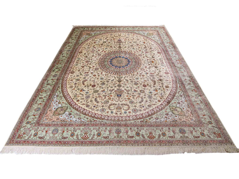 China Seide Teppich 277x366cm - Orientteppich - beige