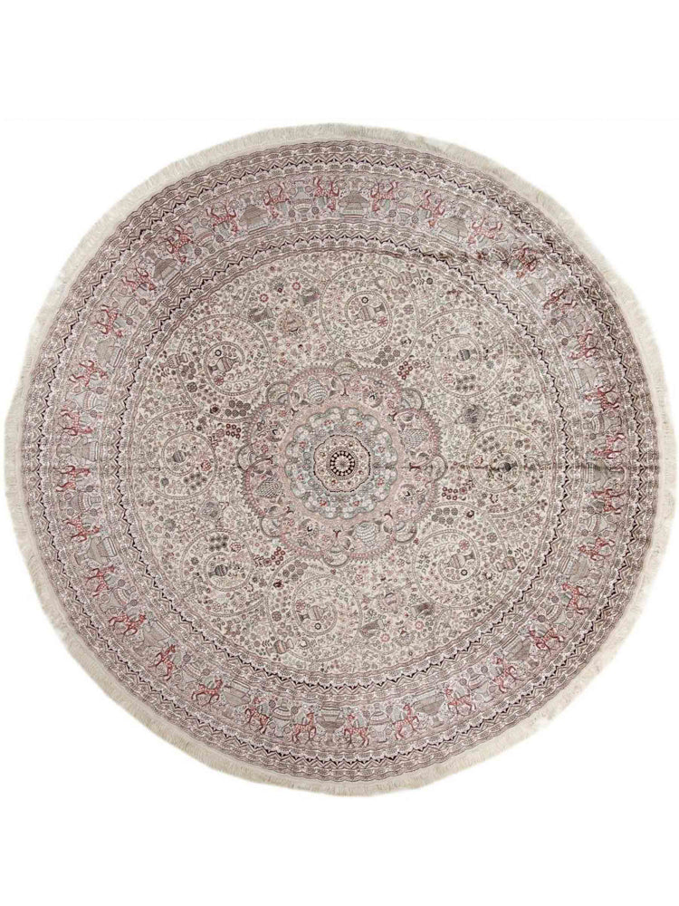 China Seide Teppich 300x300cm - Orientteppich - beige