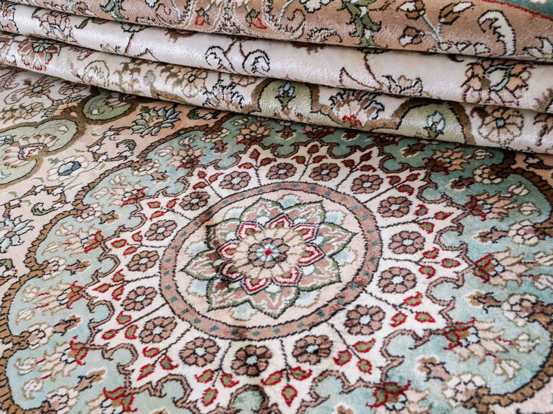 China Seide Teppich 303x303cm - Orientteppich - beige