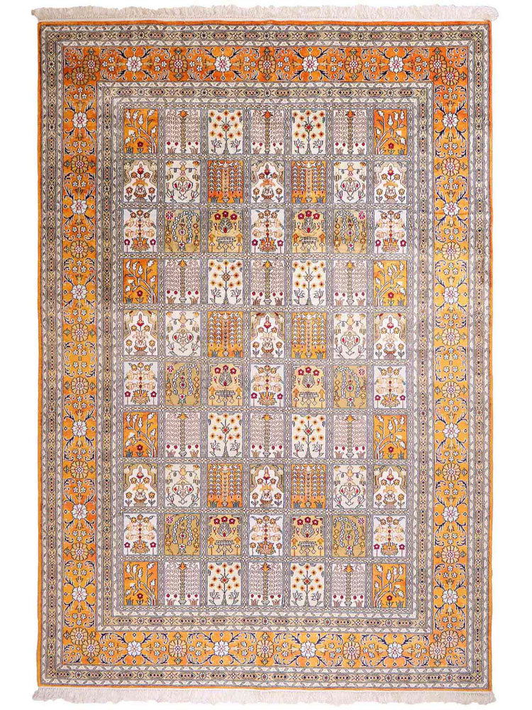 China Seide Teppich 181x267cm - Orientteppich - dunkelbeige