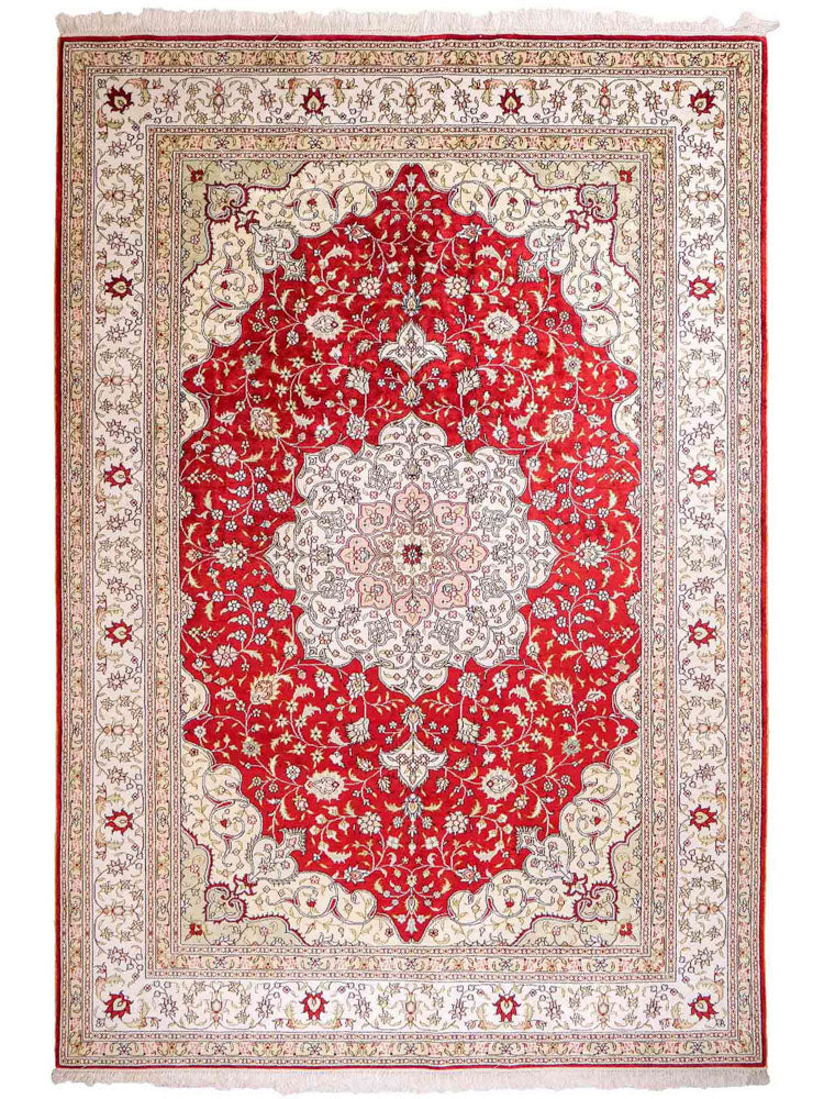 China Seide Teppich 188x272cm - Orientteppich - rot