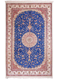 China Seide Teppich 155x247cm - Orientteppich - blau – product image