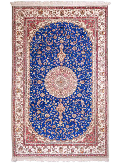 China Seide Teppich 155x247cm - Orientteppich - blau