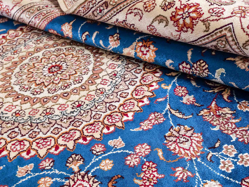 China Seide Teppich 149x240cm - Orientteppich - blau