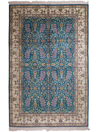 China Seide Teppich 155x242cm - Orientteppich - petrolblau – product image