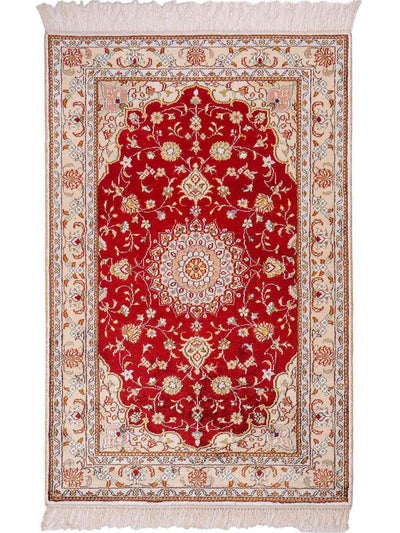 China Seide Teppich 77x120cm - Orientteppich - rot