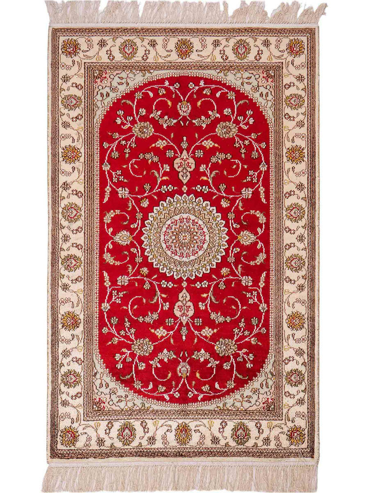 China Seide Teppich 76x122cm - Orientteppich - rot