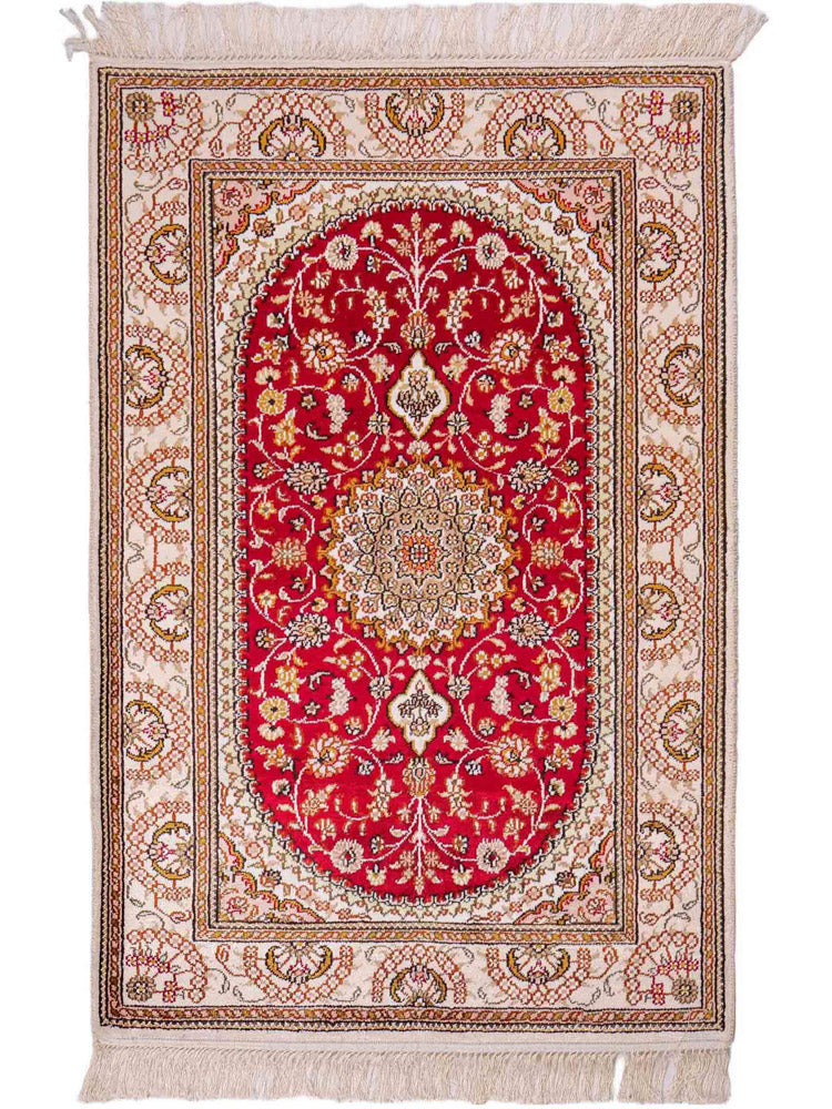 China Seide Teppich 81x122cm - Orientteppich - rot