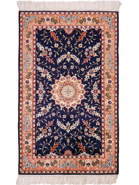 China Seide Teppich 77x123cm - Orientteppich - dunkelblau – product image