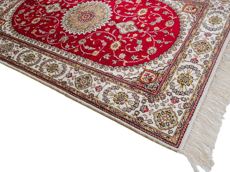 China Seide Teppich 77x120cm - Orientteppich - rot