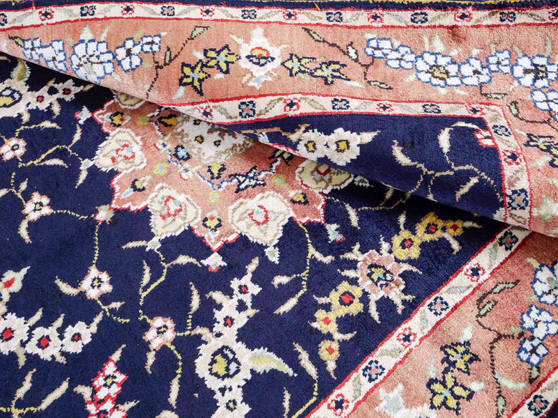 China Seide Teppich 78x123cm - Orientteppich - dunkelblau