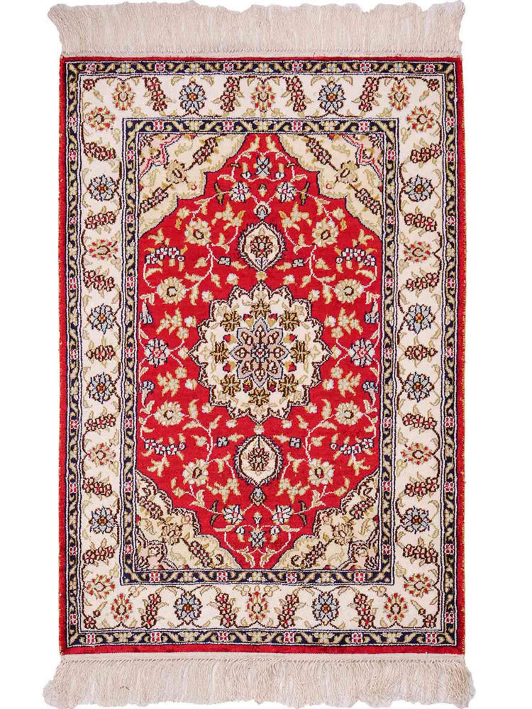 China Seide Teppich 60x89cm - Orientteppich - rot