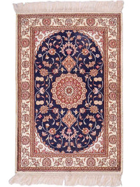 China Seide Teppich 62x92cm - Orientteppich - dunkelblau – product image