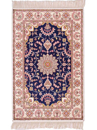 China Seide Teppich 60x92cm - Orientteppich - dunkelblau – product image