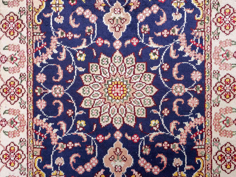China Seide Teppich 60x92cm - Orientteppich - dunkelblau
