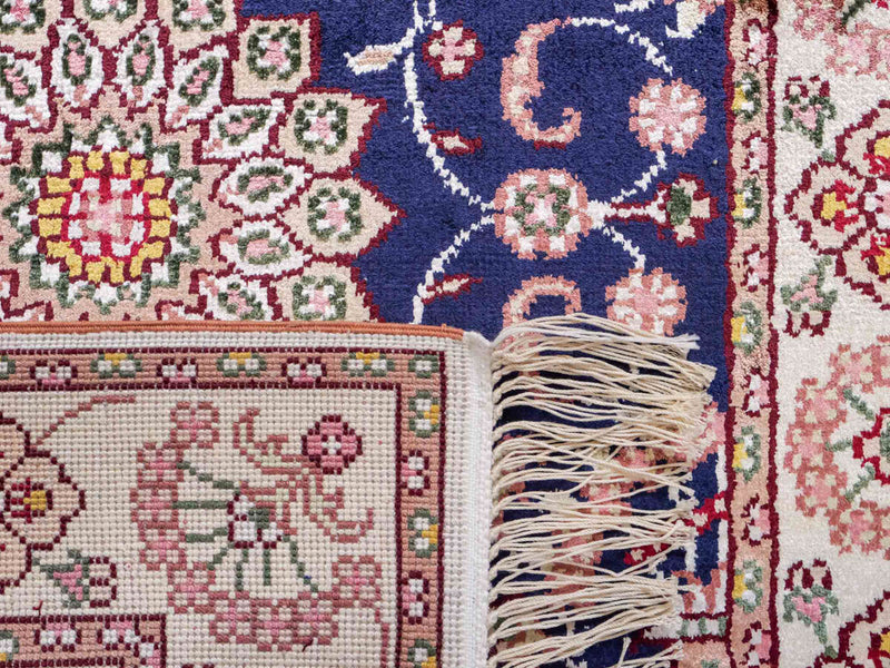 China Seide Teppich 60x92cm - Orientteppich - dunkelblau
