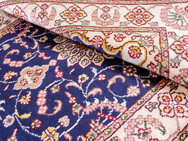 China Seide Teppich 61x91cm - Orientteppich - dunkelblau