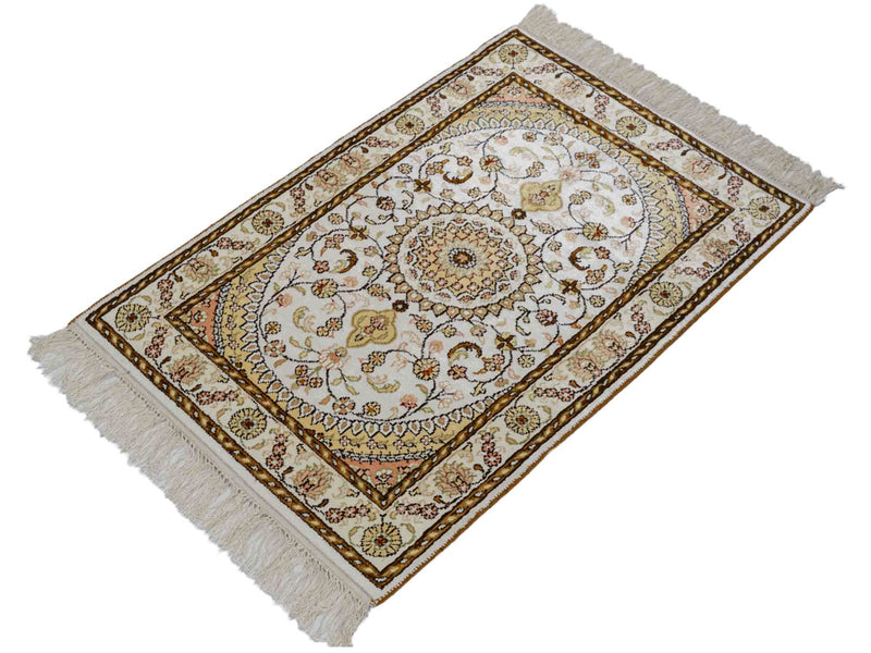 China Seide Teppich 59x88cm - Orientteppich - beige