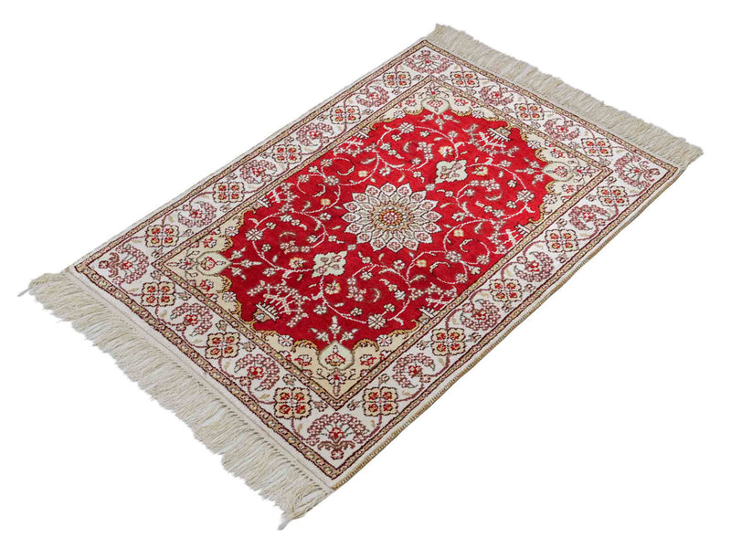 China Seide Teppich 62x90cm - Orientteppich - rot